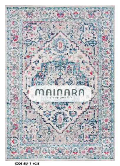 Karpet Tradisional (BU-T-0038) - Blue,Grey,Pink
