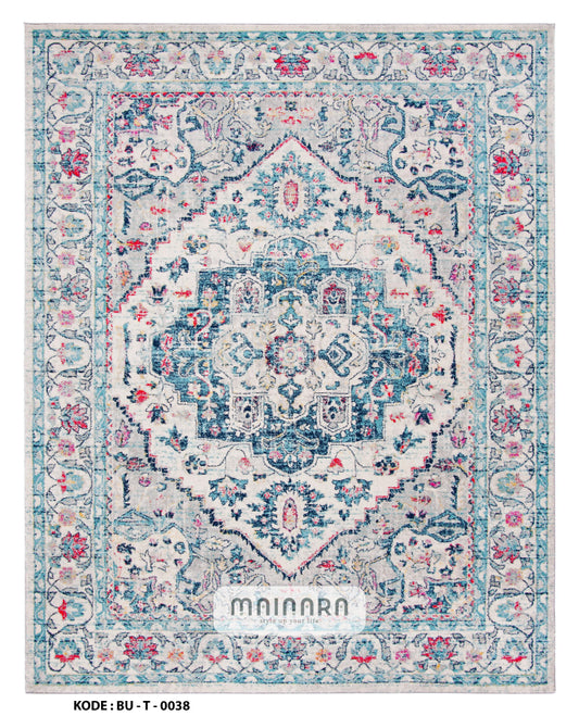 Karpet Tradisional (BU-T-0038) - Blue,Grey,Pink