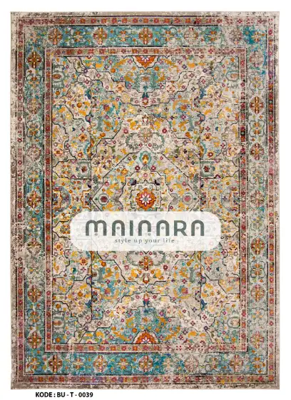 Karpet Tradisional (BU-T-0039) - Blue,Brown,Tosca,Yellow