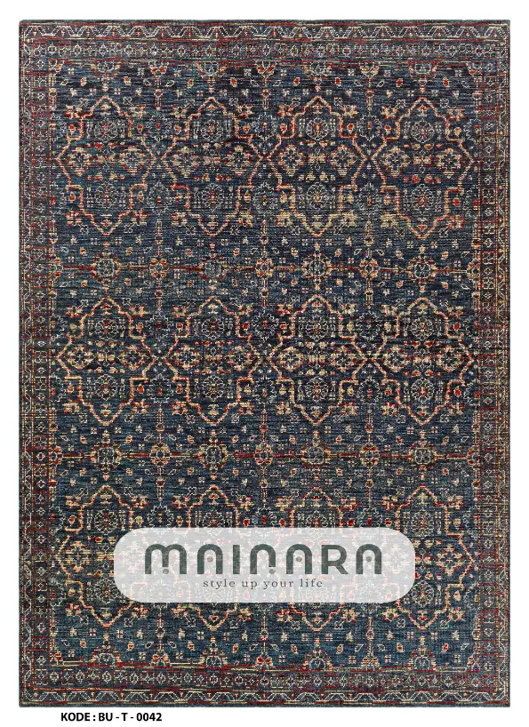 Karpet Tradisional (BU-T-0042) - Blue,Brown,Yellow
