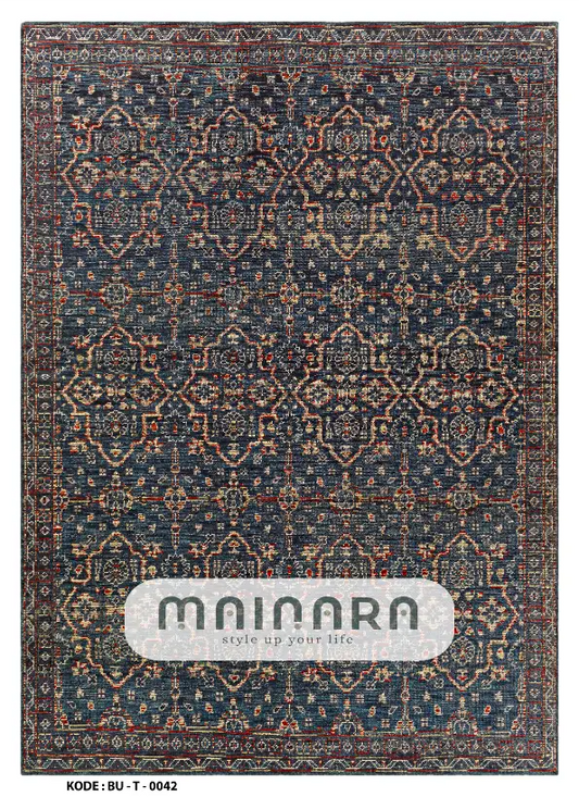 Karpet Tradisional (BU-T-0042) - Blue,Brown,Yellow
