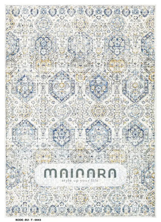 Karpet Tradisional (BU-T-0043) - Blue,Grey,Yellow