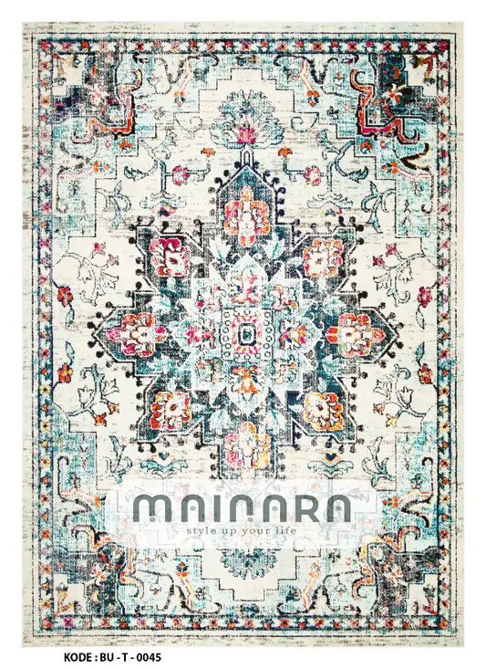 Karpet Tradisonal (BU-T-0045) - Blue,Tosca,Pink,Orange