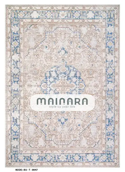 Karpet Tradisional (BU-T-0047) - Blue,Brown,Gold