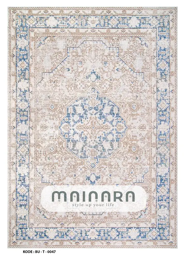 Karpet Tradisional (BU-T-0047) - Blue,Brown,Gold