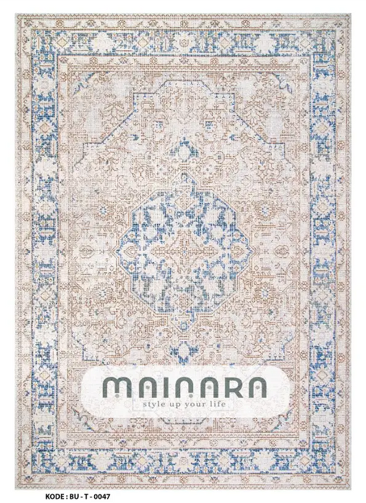 Karpet Tradisional (BU-T-0047) - Blue,Brown,Gold