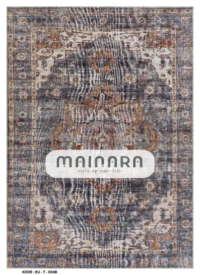 Karpet Tradisional (BU-T-0048) - Blue,Brown,Grey