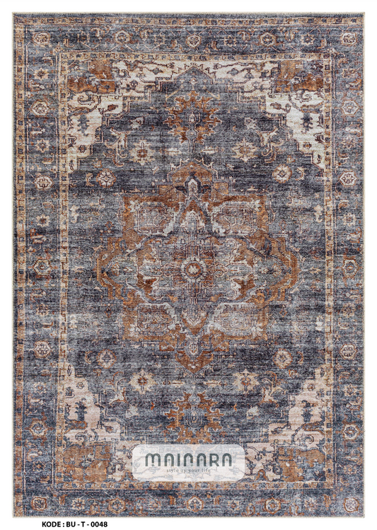 Karpet Tradisional (BU-T-0048) - Blue,Brown,Grey