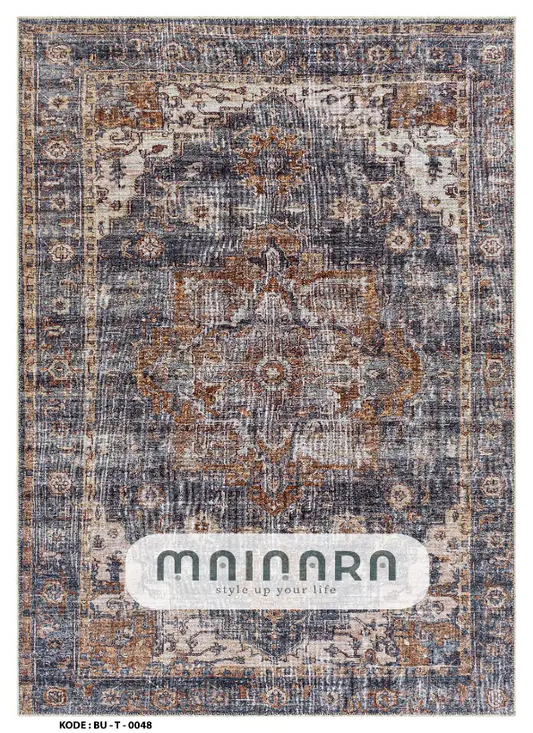 Karpet Tradisional (BU-T-0048) - Blue,Brown,Grey