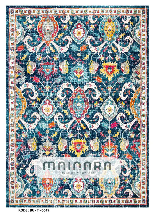 Karpet Tradisional (BU-T-0049) - Blue,Orange,Yellow,Pink