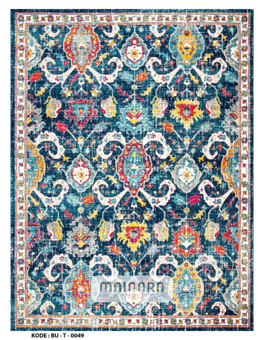 Karpet Tradisional (BU-T-0049) - Blue,Orange,Yellow,Pink