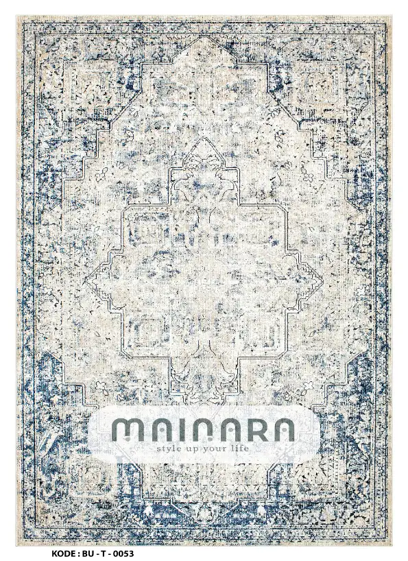 Karpet Tradisional (BU-T-0053) - Blue,Grey