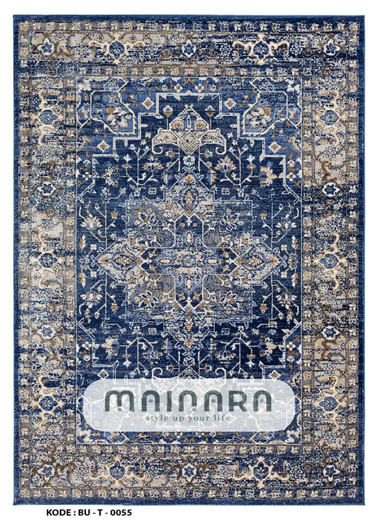 Karpet Tradisional (BU-T-0055) - Blue,Grey
