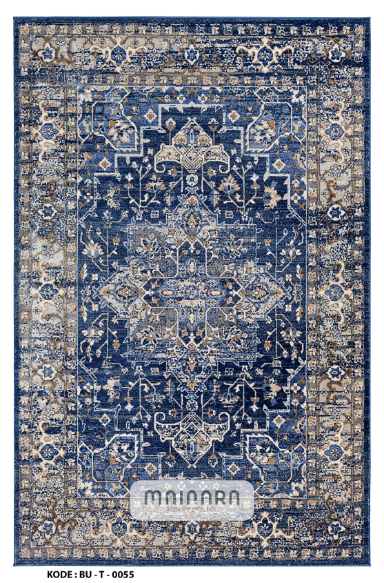 Karpet Tradisional (BU-T-0055) - Blue,Grey