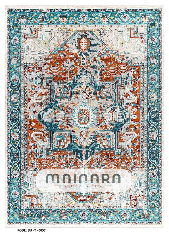 Karpet Tradisional (BU-T-0057) - Blue,Tosca,Orange,Brown