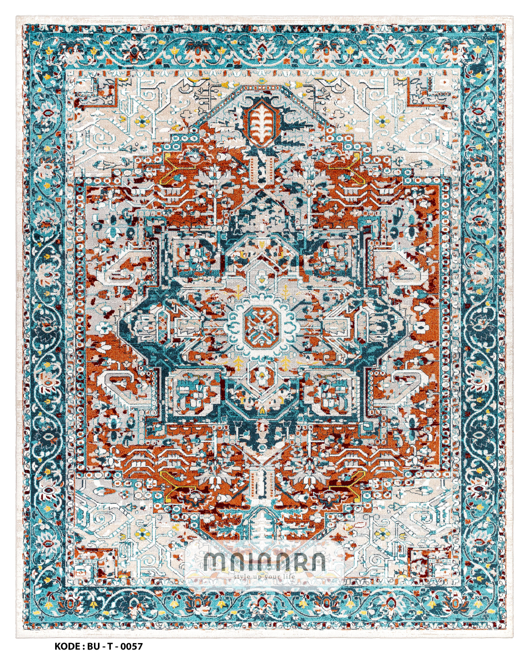 Karpet Tradisional (BU-T-0057) - Blue,Tosca,Orange,Brown