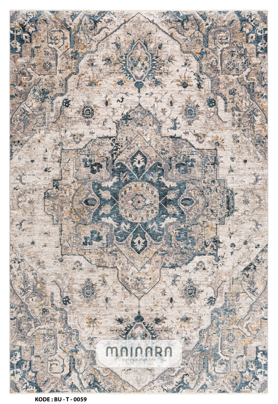 Karpet Tradisional (BU-T-0059) - Blue,Grey