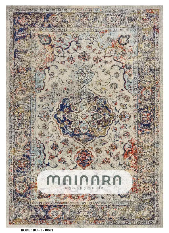 Karpet Tradisonal (BU-T-0061) - Blue,Grey,Orange,Green