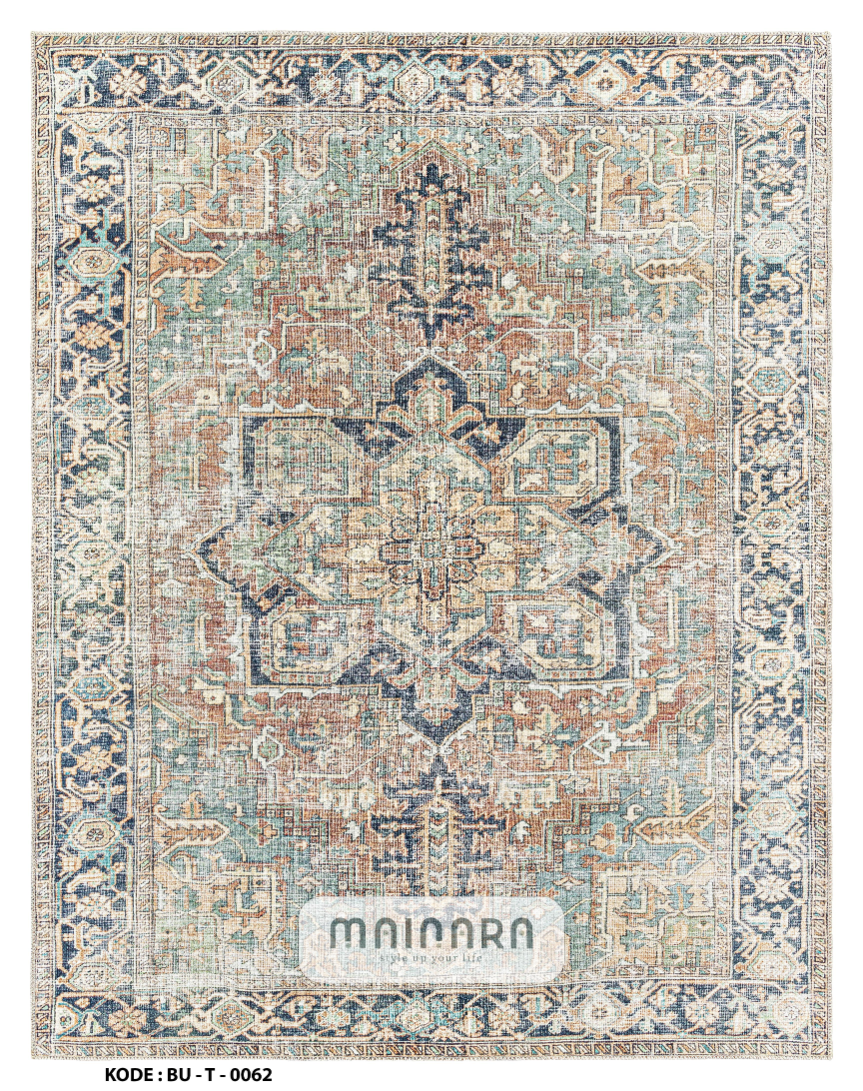 Karpet Tradisional (BU-T-0062) - Blue,Grey,Brown