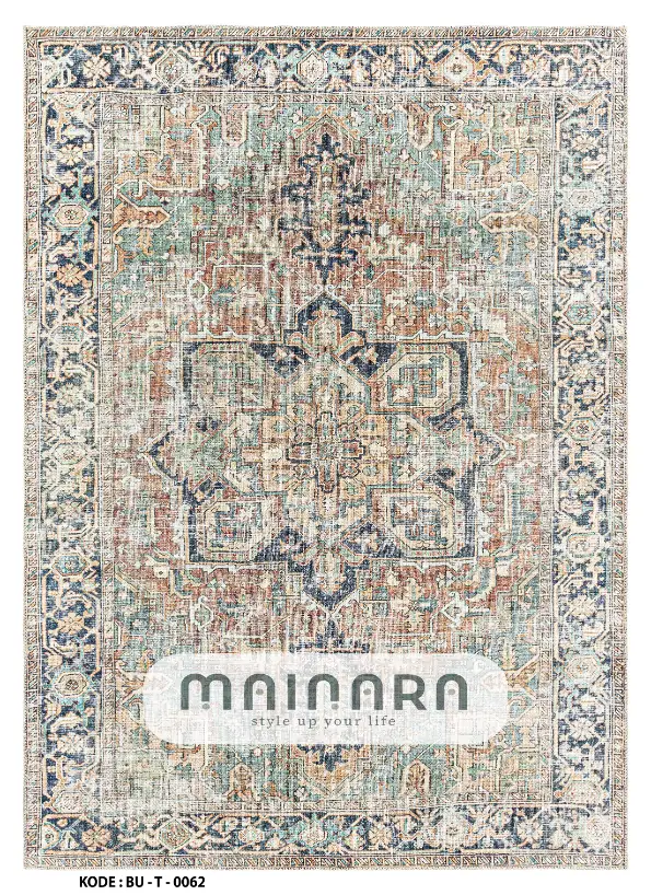 Karpet Tradisional (BU-T-0062) - Blue,Grey,Brown