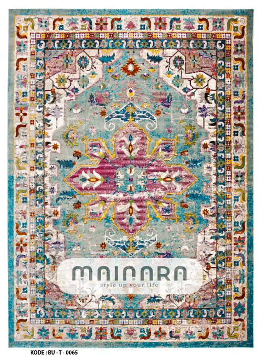 Karpet Tradisional (BU-T-0065) - Blue,Tosca,Pink,Yellow,Red