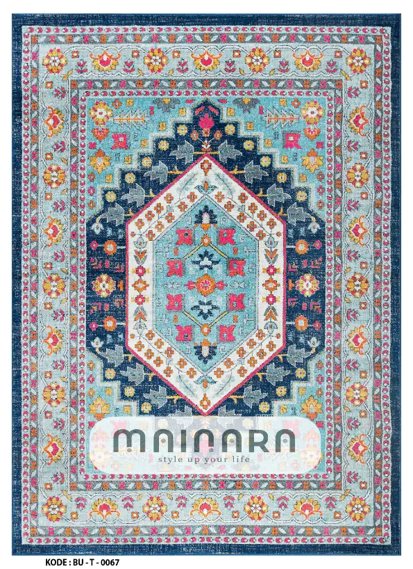 Karpet Tradisional (BU-T-0067) - Blue,Pink,Yellow