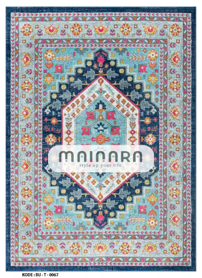Karpet Tradisional (BU-T-0067) - Blue,Pink,Yellow