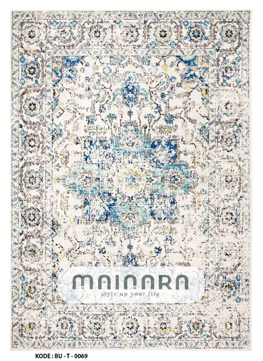 Karpet Tradisional (BU-T-0069) - Blue,Grey