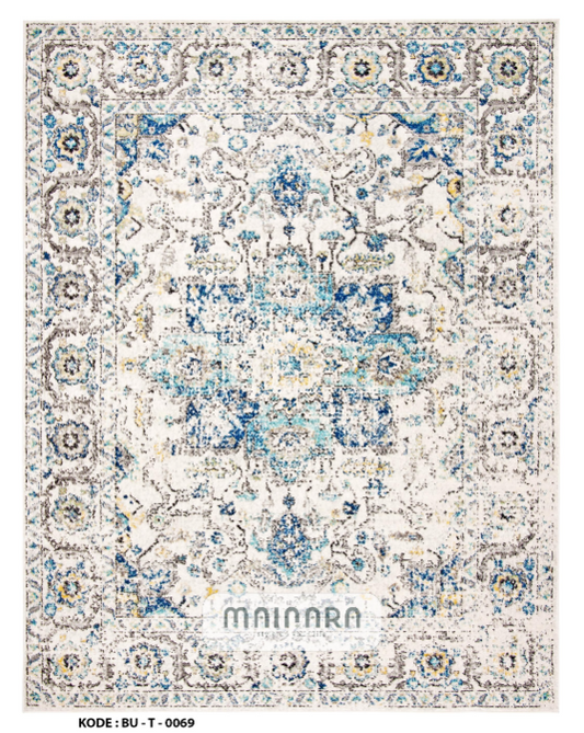 Karpet Tradisional (BU-T-0069) - Blue,Grey