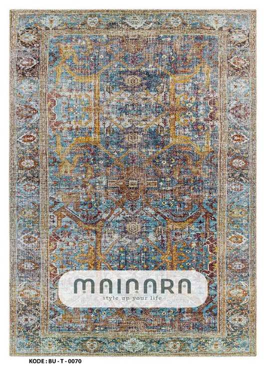 Karpet Tradisional (BU-T-0070) - Blue,Brown,Yellow