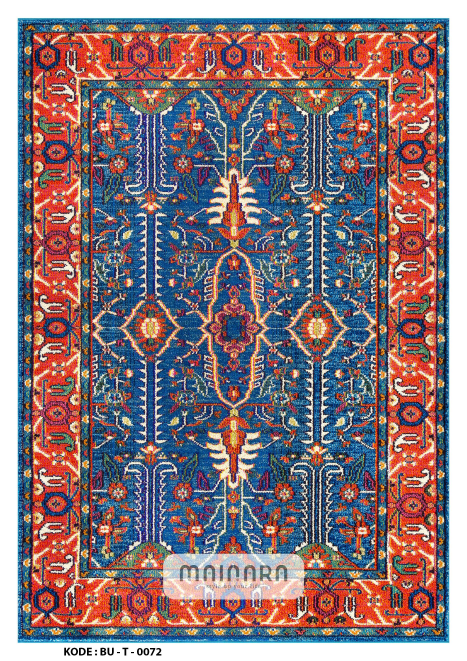 Karpet Tradisional (BU-T-0072) - Blue,Orange