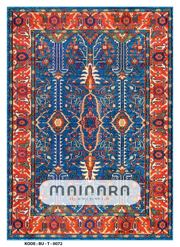 Karpet Tradisional (BU-T-0072) - Blue,Orange