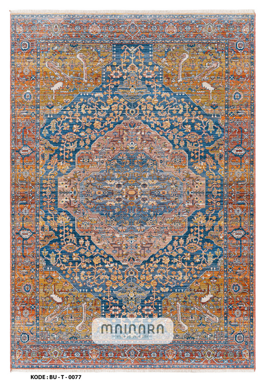 Karpet Tradisional (BU-T-0077) - Blue,Orange