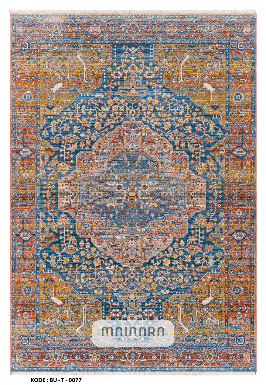 Karpet Tradisional (BU-T-0077) - Blue,Orange