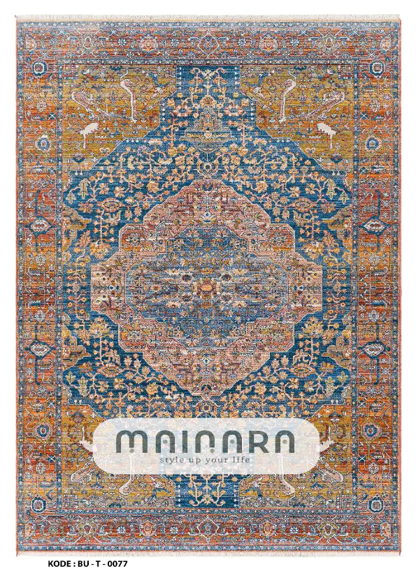 Karpet Tradisional (BU-T-0077) - Blue,Orange