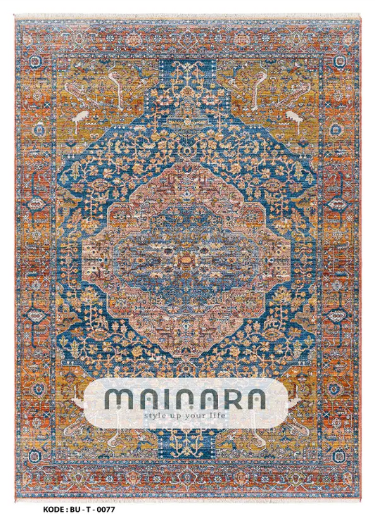 Karpet Tradisional (BU-T-0077) - Blue,Orange