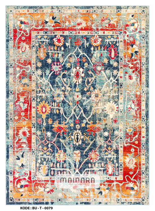 Karpet Tradisional (BU-T-0079) - Blue,Orange