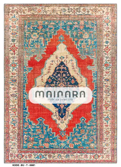 Karpet Tradisional (BU-T-0081) - Blue,Red,Brown