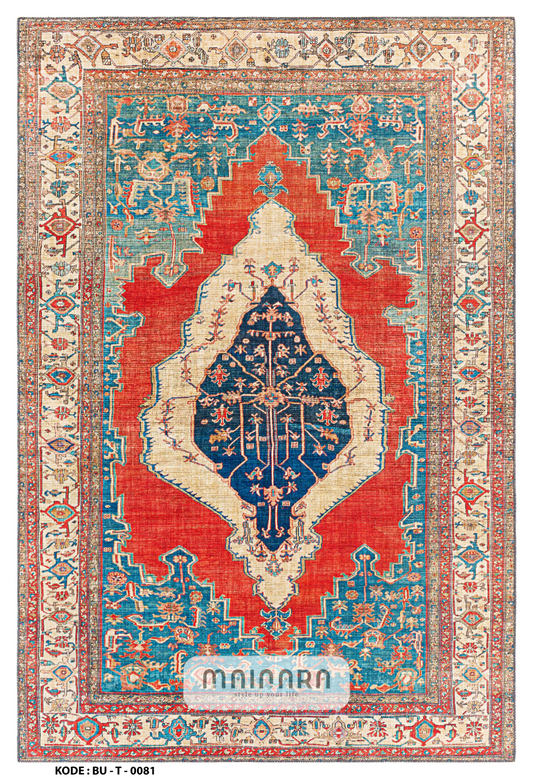 Karpet Tradisional (BU-T-0081) - Blue,Red,Brown