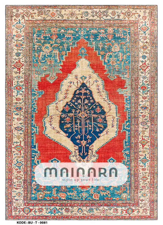 Karpet Tradisional (BU-T-0081) - Blue,Red,Brown