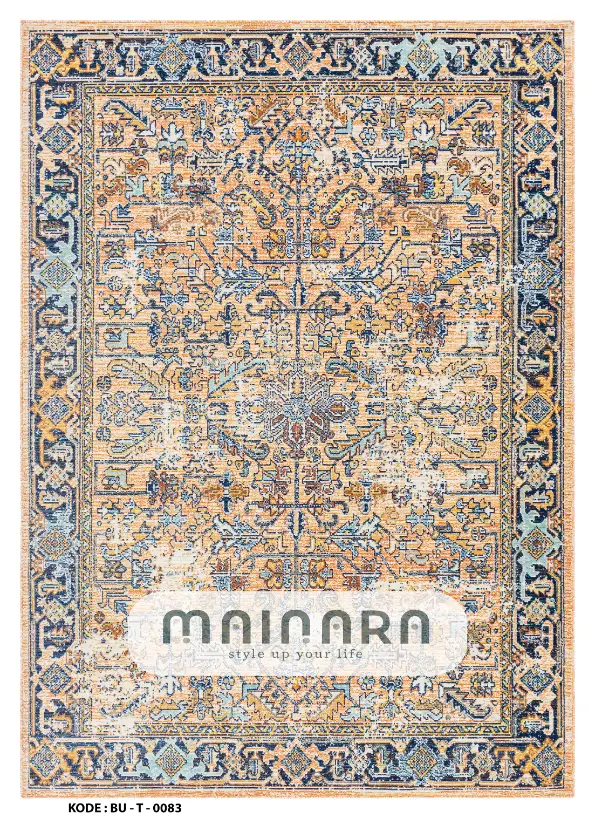 Karpet Tradisional (BU-T-0083) - Blue,Orange