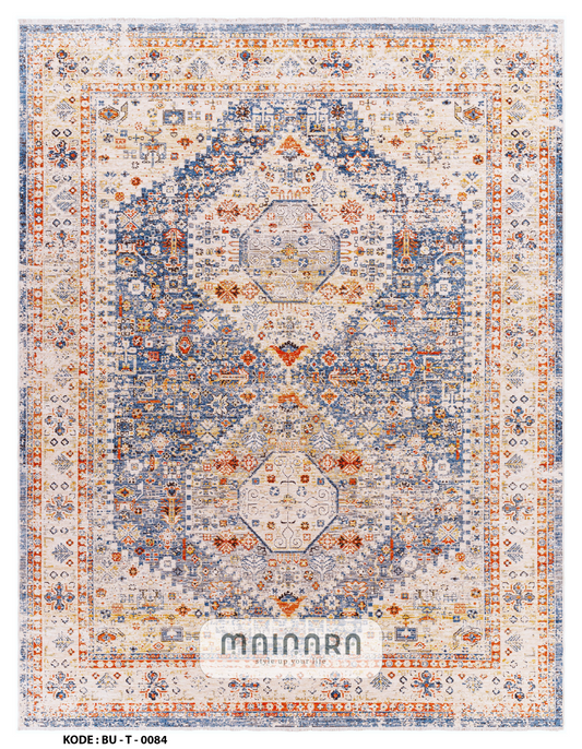 Karpet Tradisional (BU-T-0084) - Blue,Brown,Orange