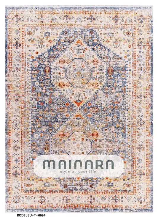 Karpet Tradisional (BU-T-0084) - Blue,Brown,Orange
