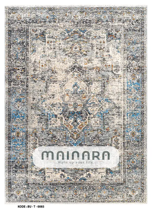 Karpet Tradisional (BU-T-0085) - Blue,Grey