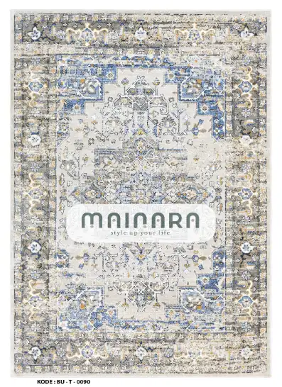 Karpet Tradisional (BU-T-0090) - Blue,Grey