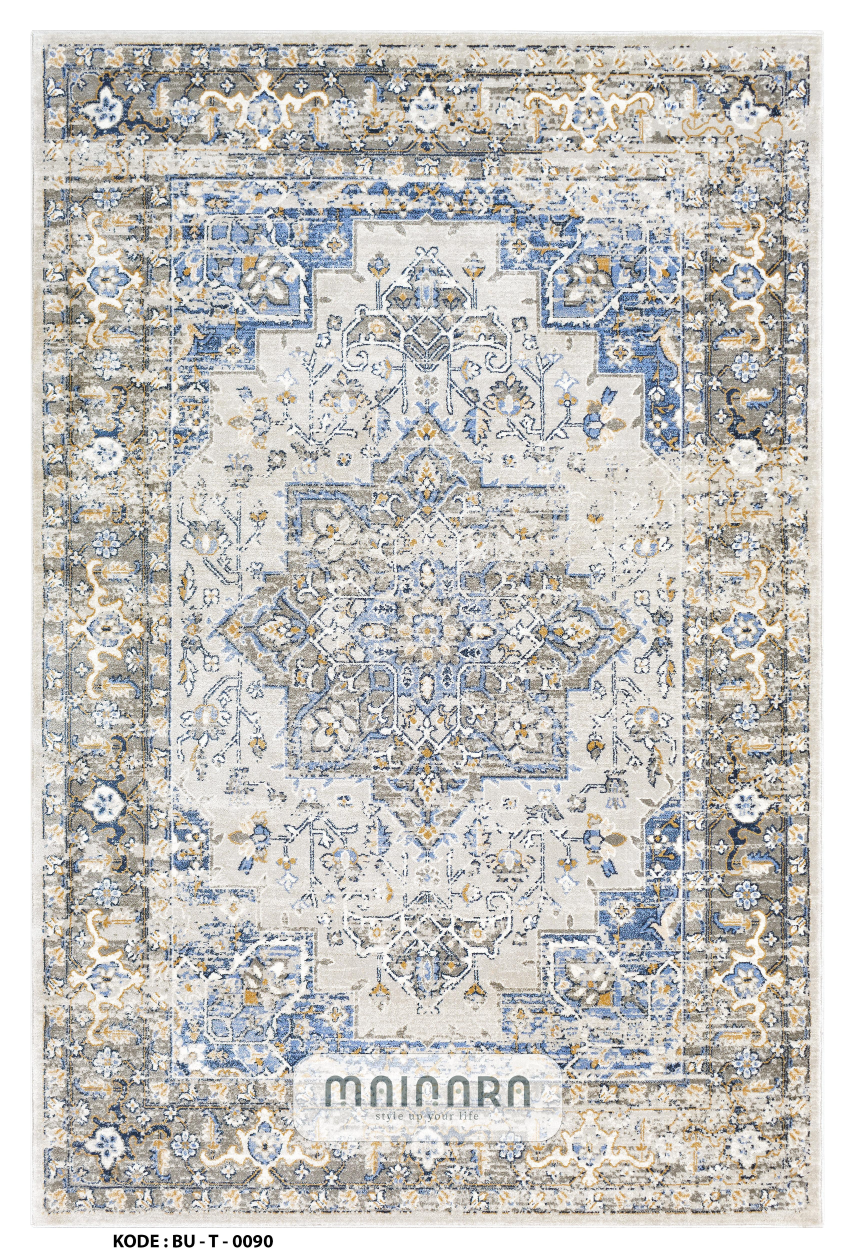 Karpet Tradisional (BU-T-0090) - Blue,Grey