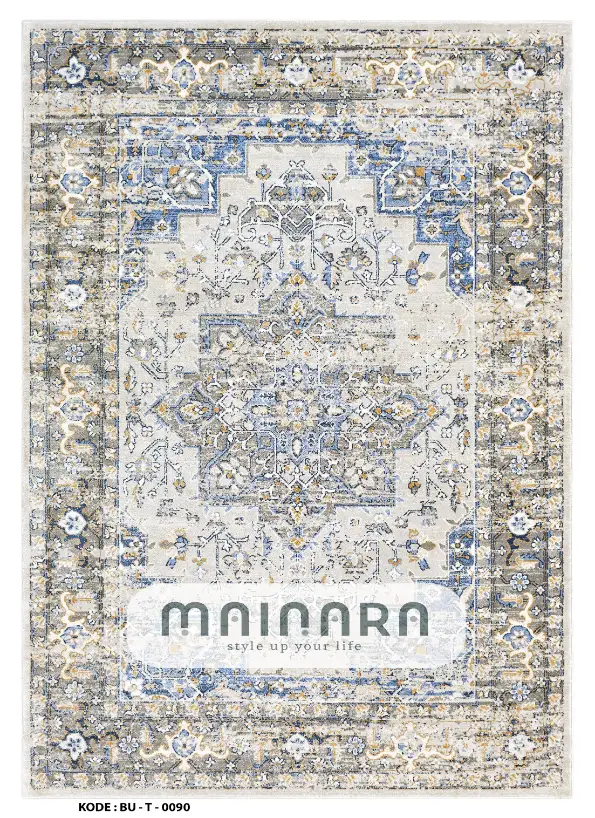 Karpet Tradisional (BU-T-0090) - Blue,Grey