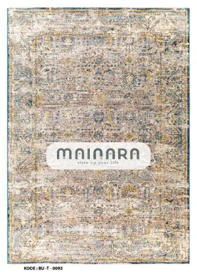 Karpet Tradisional (BU-T-0093) - Blue,Cream