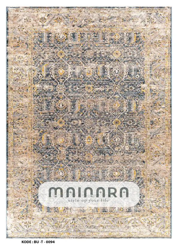 Karpet Tradisional (BU-T-0094) - Blue,Cream