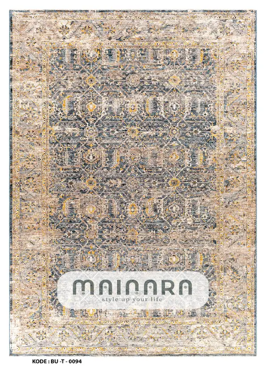 Karpet Tradisional (BU-T-0094) - Blue,Cream